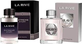 Kit com 2 perfume masculino la rive extreme story 75ml + brave 100ml