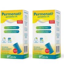 kit com 2 Permenati 60ml - Permetrina 1% + Um Pente Fino
