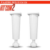 Kit com 2 Pés de Armário Brancos Reguláveis 14 a 17cm