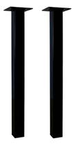 Kit Com 2 Pés De Ferro Quadrado Mesa 70cm Aço Forte Para Sala Cor Preto