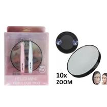 Kit com 2 Pinças e 1 Espelho de Aumento 10x