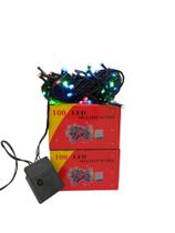 Kit Com 2 Pisca Pisca Led Colorido Cada Caixa Com 100 Lâmpadas 110v 8 Funções 8M