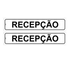 Kit com 2 Placas de Sinalização Autoadesivas para Departamento de Recepção - Poliestireno Kit com 2 Placas de Sinalização Autoadesivas para Departamento de Recepção - Poliestireno