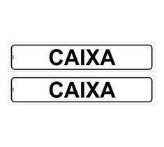 Kit com 2 Placas de Sinalização Autoadesivas para Identificação de Caixa e Guichê - Poliestireno