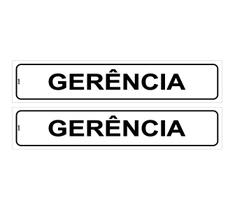 Kit com 2 Placas de Sinalização Autoadesivas para Porta - Setor de Gerência e Gerente - 5x25cm - Poliestireno
