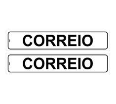 Kit com 2 Placas de Sinalização Aviso: Correios - Carta e Correspondência para Porta, 5x25 cm, Poliestireno (PS) Kit com 2 Placas de Sinalização Aviso: Correios - Carta e Correspondência para Porta, 5x25 cm, Poliestireno (PS)