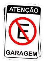 Kit com 2 Placas de Sinalização - Aviso: Proibido Estacionar na Garagem 20x30cm