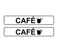 Kit com 2 Placas de Sinalização Aviso: Refeitório - Café 5x25 cm, Poliestireno (PS) Kit com 2 Placas de Sinalização Aviso: Refeitório - Café 5x25 cm, Poliestireno (PS)