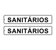 Kit com 2 Placas de Sinalização para Sanitário Unissex - Para Porta - 5x25 cm em PS (Poliestireno) Kit com 2 Placas de Sinalização para Sanitário Unissex - Para Porta - 5x25 cm em PS (Poliestireno)
