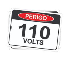 Kit com 2 Placas de Sinalização Perigo: Energia Elétrica 110 Volts em PS (Poliestireno) Kit com 2 Placas de Sinalização Perigo: Energia Elétrica 110 Volts em PS (Poliestireno)
