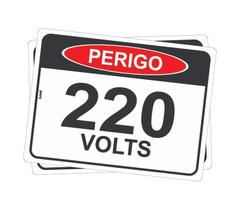 Kit com 2 Placas de Sinalização Perigo: Energia Elétrica 220 Volts em PS (Poliestireno) Kit com 2 Placas de Sinalização Perigo: Energia Elétrica 220 Volts em PS (Poliestireno)