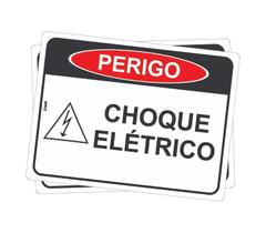 Kit com 2 Placas de Sinalização "Perigo: Risco de Choque Elétrico" em PS (Poliestireno) - 15x20cm Kit com 2 Placas de Sinalização "Perigo: Risco de Choque Elétrico" em PS (Poliestireno) - 15x20cm