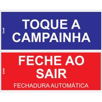 Kit com 2 Placas de Sinalização Porteiro Toque a Campainha e Feche ao Sair - Placas em PS (Poliestireno) Kit com 2 Placas de Sinalização Porteiro Toque a Campainha e Feche ao Sair - Placas em PS (Poliestireno)