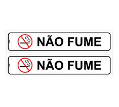 Kit com 2 Placas de Sinalização Proibido Fumar - Não Fume - 5x25cm em PS (Poliestireno) Kit com 2 Placas de Sinalização Proibido Fumar - Não Fume - 5x25cm em PS (Poliestireno)