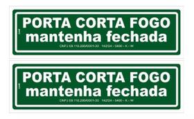 Kit com 2 Placas de Sinalização PS Porta Corta Fogo Fotoluminescente Kit com 2 Placas de Sinalização PS Porta Corta Fogo Fotoluminescente