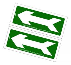 Kit com 2 Placas de Sinalização - Seta Esquerda C1 Fotoluminescente Kit com 2 Placas de Sinalização - Seta Esquerda C1 Fotoluminescente