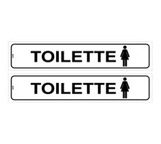 Kit com 2 Placas de Sinalização Toilette - Toalete Feminino para Porta em PS (Poliestireno) Kit com 2 Placas de Sinalização Toilette - Toalete Feminino para Porta em PS (Poliestireno)