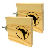 Kit Com 2 Plataformas De Madeira Para Aves Calopsita