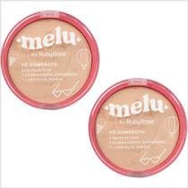 Kit com 2 po facial compacto melu rr8531 c10 rubyrose