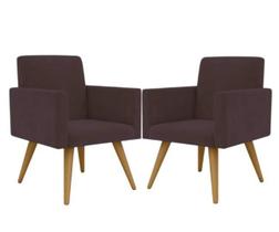 kit com 2 poltrona decorativa talita cor marrom kit com 2 poltrona decorativa talita cor marrom