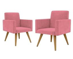Kit com 2 Poltrona Decorativa Talita Cor Rosa Kit com 2 Poltrona Decorativa Talita Cor Rosa