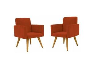 Kit com 2 Poltrona Decorativa Talita Cor Terra Cota