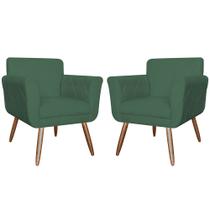Kit Com 2 Poltronas Cadeiras Isabella Estofadas Veludo Verde - INCASA DECOR