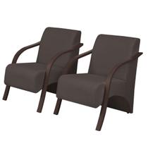 Kit com 2 Poltronas Decorativas Vênus 1 Lugar DSalla Suede