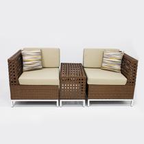 Kit com 2 Poltronas Tulipa e Mesa Lateral