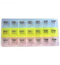 Kit Com 2 Porta Organizador Semanal Caixa Colorida Uso Até 3x Ao Dia