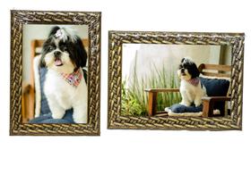 Kit com 2 Porta Retrato de Madeira com vidro 10x15