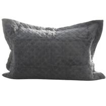 Kit com 2 Porta Travesseiro Matelado com Aba Daisa Plush Cinza Kit com 2 Porta Travesseiro Matelado com Aba Daisa Plush Cinza