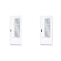 Kit com 2 Portas de Aço Postigo 215x85cm com Grade Quadrada Minas Sul MGM Branco Kit com 2 Portas de Aço Postigo 215x85cm com Grade Quadrada Minas Sul MGM Branco
