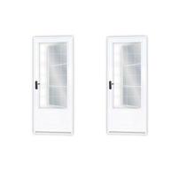 Kit com 2 Portas de Aço Postigo 215x85cm com Grade Quadrada Minas Sul MGM Branco Kit com 2 Portas de Aço Postigo 215x85cm com Grade Quadrada Minas Sul MGM Branco