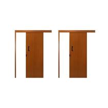 Kit com 2 Portas de Correr Madeira 215x90cm Sobrepor Reversível Melamínico
