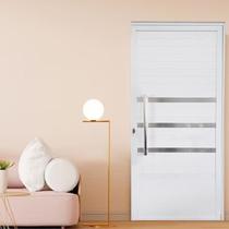Kit com 2 Portas Lambril de Alumínio Esquerda 210 X 90cm com Friso Linha Veneza Esquadrias Bergamo