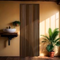 Kit com 2 Portas Sanfonada de PVC 210x94cm Bariri Marrom/Imbuia Kit com 2 Portas Sanfonada de PVC 210x94cm Bariri Marrom/Imbuia