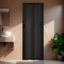 Kit com 2 Portas Sanfonada de Pvc 210x94cm Bariri Preto Absoluto