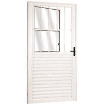 Kit com 2 Portas Social Palheta de Alumínio 210 X 90cm Linha 25 Lado Direito Esquadrias Bergamo