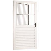 Kit com 2 Portas Social Palheta de Alumínio 210 X 90cm Linha 25 Lado Direito Esquadrias Bergamo
