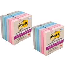 Kit com 2 POST-IT Notas 654SS Coleçao para Viajar Reciclavel 76MM X 76MM 3M
