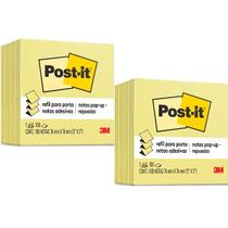 Kit com 2 POST-IT Refil 76 MM X 76 MM 100 Folhas Cada 3M