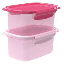 Kit com 2 potes altos com travas degradê 460 ml rosa