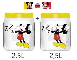 Kit com 2 Potes de Mantimentos com Tampa de Rosca Mickey Jazz 2500ml