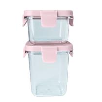 Kit com 2 Potes em Tritan Rosa Bebê - Marcus & Marcus