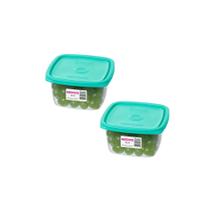 Kit com 2 Potes Quad de Plástico Marmita Sanremo 800ML Verde