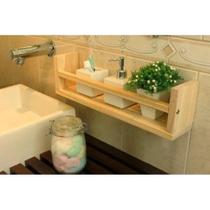Kit com 2 Prateleiras Artesanais em Madeira Pinus