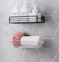 Kit com 2 Prateleiras de Banheiro RETANGULAR Preto