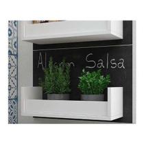 Kit Com 2 Prateleiras Porta Tempero 60x10x10cm Branco
