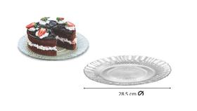 Kit com 2 Pratos Raso Barroco 28,5cm Transparente P/ Multiuso